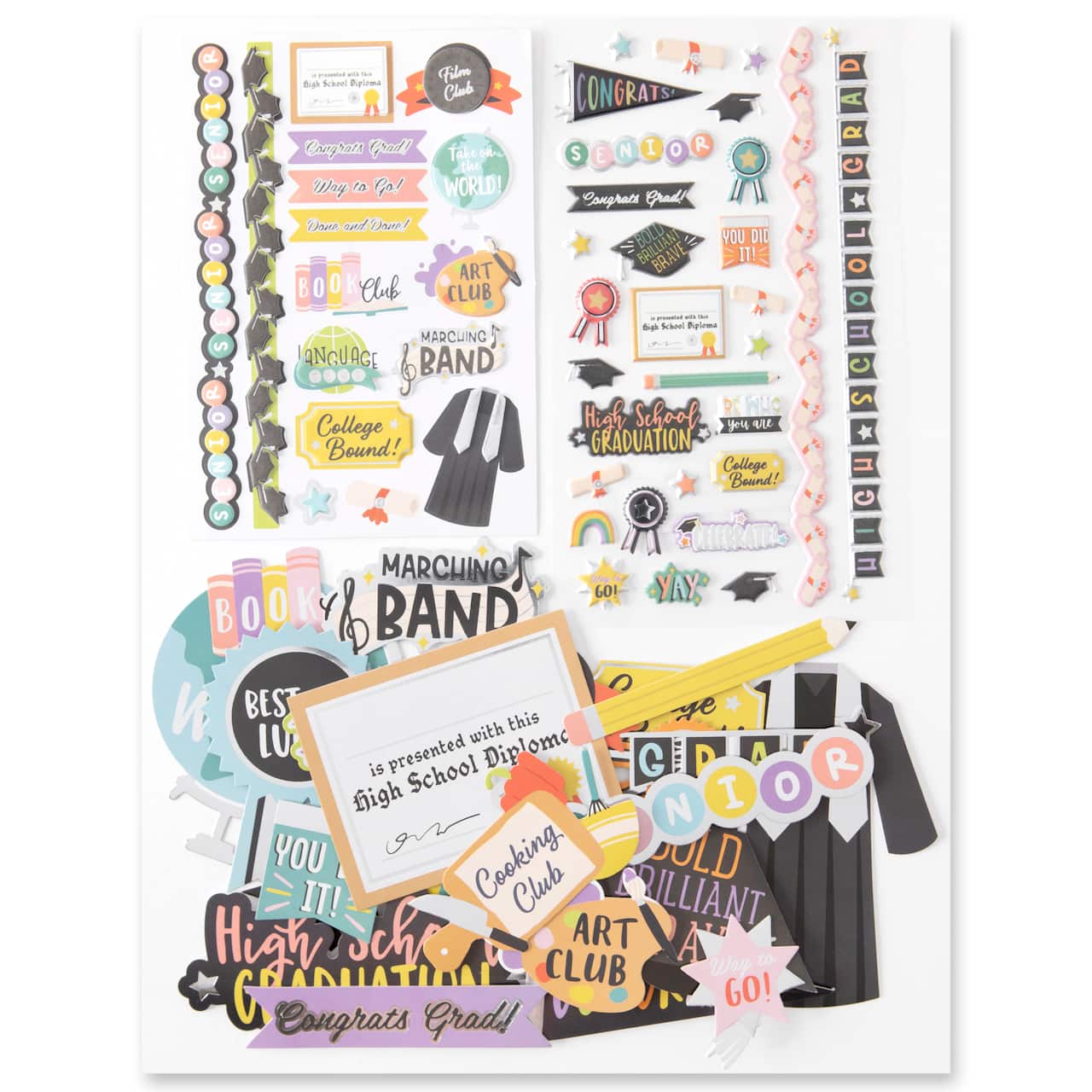 12 Pack: High School Graduation Sticker Flip Pack by Recollections™